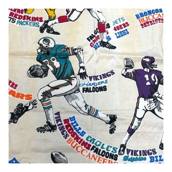 Vintage NFL Team Print Fabric American Football Retro Crafts Pillowcases Decor - Picture 7 of 8